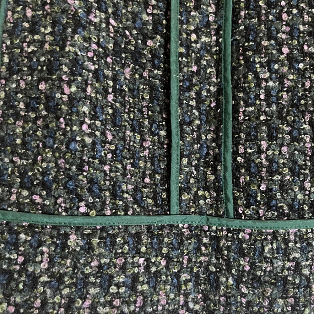 J. Crew Mini Skirt Womens 0 Green Wool Blend Mod Boucle Dark Academia Preppy - Picture 3 of 8
